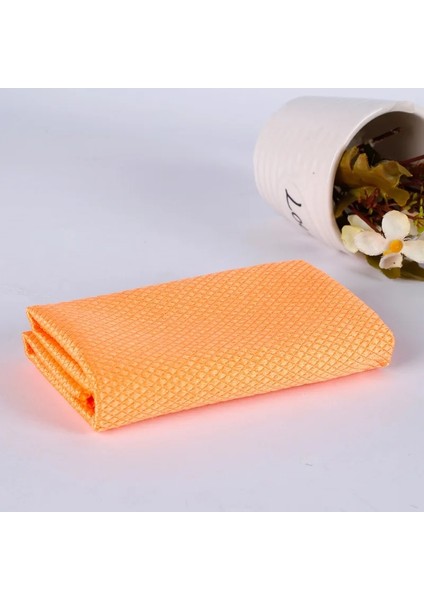 Turuncu Tarzı * 40 cm Ev Cam Pencere Temizleme Bezi Mutfak Emici Bulaşık Bezi Temizlik Paçavra Yıkama Havlusu Ovma Pedi (Yurt Dışından)