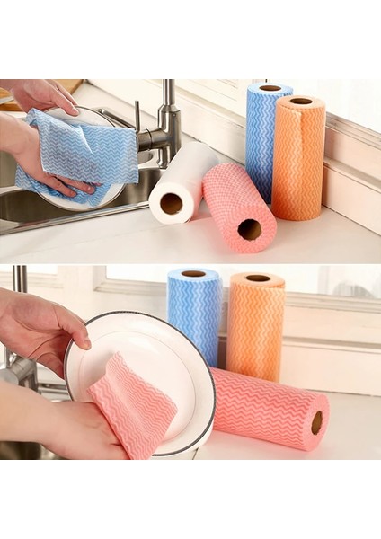 Yeşil Tarzı 50 Sheetroll Tek Kullanımlık Temizlik Havlusu Mutfak Bulaşık Bezleri Bulaşık Paçavraları Dokunmamış Kumaş Kullanışlı Mendil Ev Temizlik Havlusu (Yurt Dışından) fiyatları