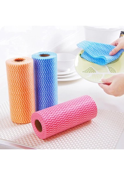 Yeşil Tarzı 50 Sheetroll Tek Kullanımlık Temizlik Havlusu Mutfak Bulaşık Bezleri Bulaşık Paçavraları Dokunmamış Kumaş Kullanışlı Mendil Ev Temizlik Havlusu (Yurt Dışından) fırsatları