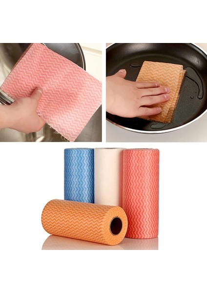 Yeşil Tarzı 50 Sheetroll Tek Kullanımlık Temizlik Havlusu Mutfak Bulaşık Bezleri Bulaşık Paçavraları Dokunmamış Kumaş Kullanışlı Mendil Ev Temizlik Havlusu (Yurt Dışından) indirimleri