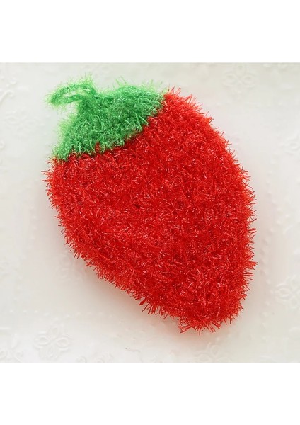 Yeşil Stil Sevimli Çilek Kase Pan Donge Meyve Ovma Bulaşık Bezi Ev Mutfak Temizleme Aracı Yumuşak Çizilmez Drubber Havlu (Yurt Dışından)