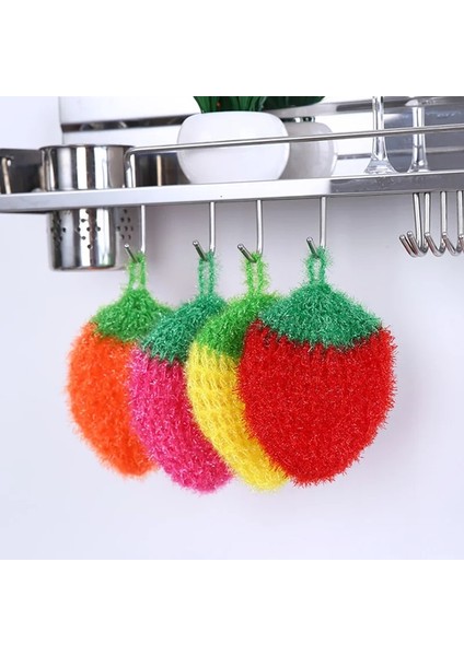 Yeşil Stil Sevimli Çilek Kase Pan Donge Meyve Ovma Bulaşık Bezi Ev Mutfak Temizleme Aracı Yumuşak Çizilmez Drubber Havlu (Yurt Dışından) fırsatları