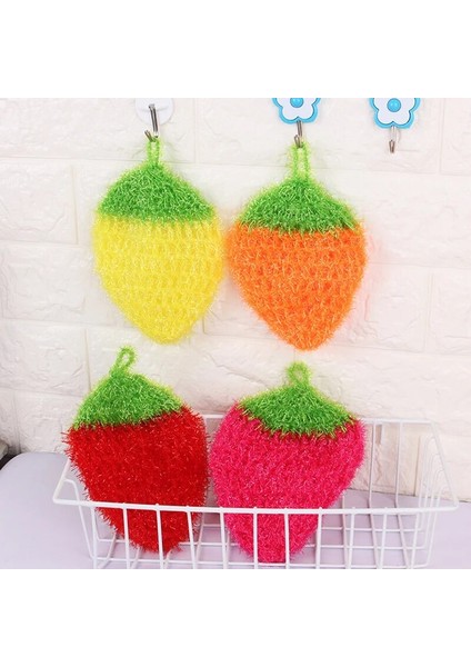 Yeşil Stil Sevimli Çilek Kase Pan Donge Meyve Ovma Bulaşık Bezi Ev Mutfak Temizleme Aracı Yumuşak Çizilmez Drubber Havlu (Yurt Dışından) indirimleri