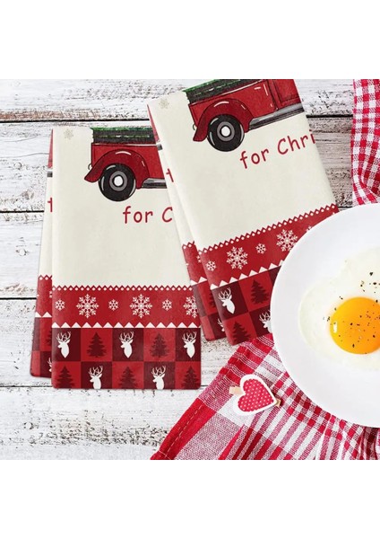 J Tarzı Bulaşık Bezi Havlu Dekoratif Dayanıklı Çabuk Kuruyan Merry Christmas Sevimli Kardan Adam Kamyon Bulaşık Bezi El Havlusu Mutfak Temizlik (Yurt Dışından) fiyatları