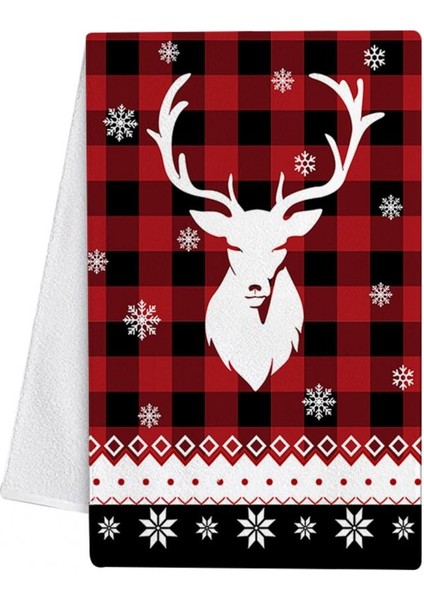 F Tarzı Bulaşık Bezi Havlu Dekoratif Dayanıklı Çabuk Kuruyan Merry Christmas Sevimli Kardan Adam Kamyon Bulaşık Bezi El Havlusu Mutfak Temizlik (Yurt Dışından)