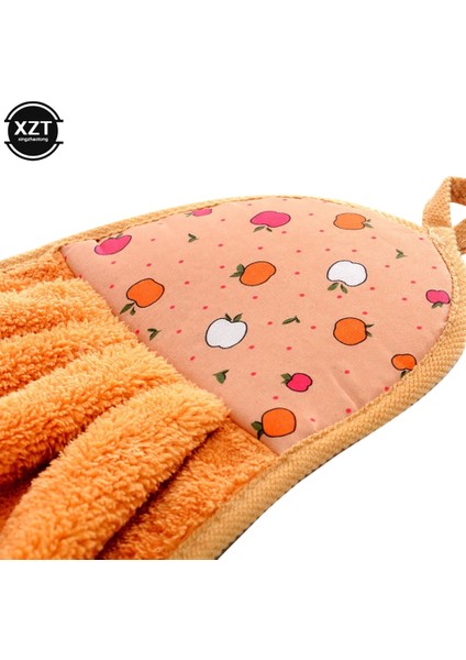 Turuncu Tarzı Mercan Kadife Banyo Malzemeleri Yumuşak El Havlusu Emici Kumaş Bulaşık Bezleri Asılı Kumaş Mutfak Aksesuarları 30*38 cm (Yurt Dışından)
