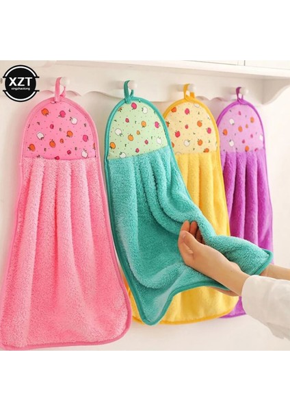 Turuncu Tarzı Mercan Kadife Banyo Malzemeleri Yumuşak El Havlusu Emici Kumaş Bulaşık Bezleri Asılı Kumaş Mutfak Aksesuarları 30*38 cm (Yurt Dışından) modelleri