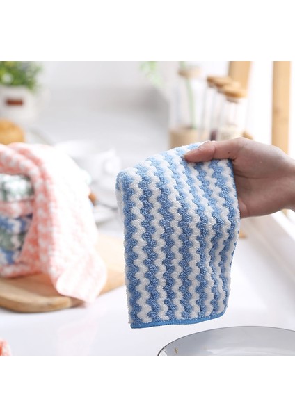 Mavi Stil 5 Adet Mutfak Anti-Yağ Silme Paçavra Mikrofiber Silin Ev Temizlik Ürünleri Çok Fonksiyonlu Temizlik Araçları Alet (Yurt Dışından)