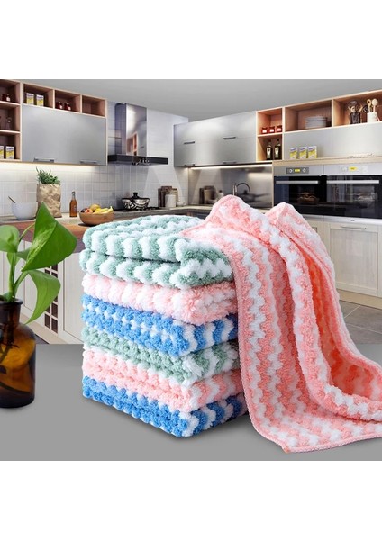 Mavi Stil 5 Adet Mutfak Anti-Yağ Silme Paçavra Mikrofiber Silin Ev Temizlik Ürünleri Çok Fonksiyonlu Temizlik Araçları Alet (Yurt Dışından) fiyatları