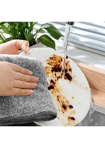 25X25CM Tarzı 5 Adet Adet Mutfak Temizlik Havlusu Mikrofiber Temizlik Bezi Bulaşık Bezi Emici Yapışmaz Yağ Paçavra Pot Bulaşık Yıkama Bezi (Yurt Dışından)