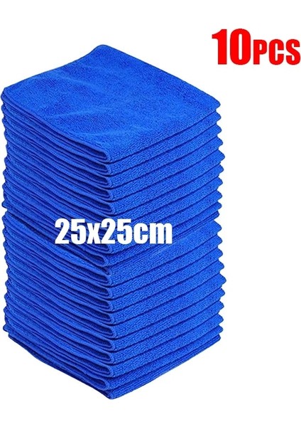 25X25CM-10 Adet Tarzı Mikrofiber Havlu Araba Temizleme Için Yumuşak Hızlı Kuruyan Otomatik Detaylandırma Parlatma Bezi Ev Araç Bakım Hemming Havlu Duster Paçavra (Yurt Dışından)