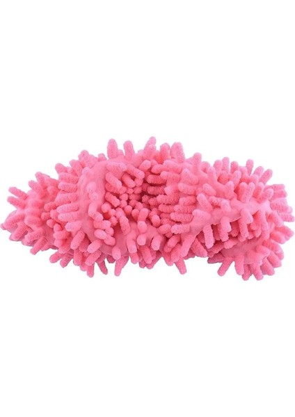 Pembe Tarzı 2 Adet Zemin Mop Ayakkabı Kapağı Zemin Mopper Terlik Ev Zemin Temizleyici Temizleme Ayak Çorap Rahat Düz Renk Baskı Ayakkabı Kapağı (Yurt Dışından)