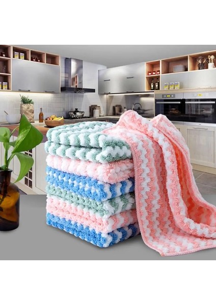 Yeşil Stil 3 Parça Mutfak Ovma Pedi Anti-Yağ Silme Paçavra Mikrofiber Silin Temizlik Bezi Ev Yıkama Bulaşık Çok Fonksiyonlu Temizleme Araçları (Yurt Dışından) fırsatları