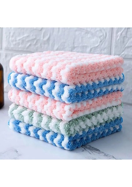 Yeşil Stil 3 Parça Mutfak Ovma Pedi Anti-Yağ Silme Paçavra Mikrofiber Silin Temizlik Bezi Ev Yıkama Bulaşık Çok Fonksiyonlu Temizleme Araçları (Yurt Dışından) indirimleri