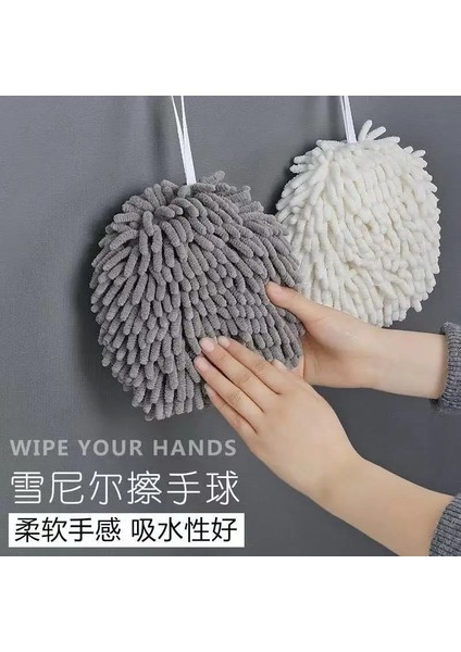 Beyaz Stil Şönil El Havlusu Mikrofiber Temizlik Bezi Topu Hızlı Kuruyan Ev Mutfak Aksesuarları Yumuşak Asılı Güçlü Emici Bez (Yurt Dışından) fiyatları