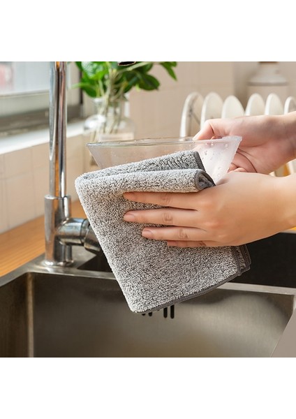 30-40 Tarzı Oft Bambu Mutfak Temizlik Bezi Mikrofiber Havlu Emici Bulaşık Silme Paçavraları Yapışmaz Yağ Ev Işi Havlu Malzemeleri (Yurt Dışından) fırsatları