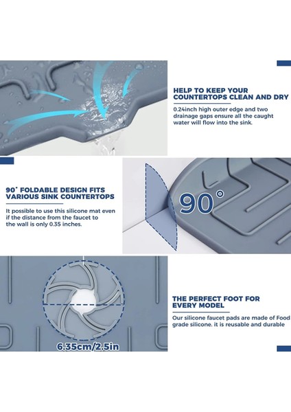 Siyah Stil Silikon Musluk Mat Mutfak Lavabo Sıçrama Koruma Banyo Musluk Su Toplayıcı Mat Lavabo Tahliye Pedi Musluk Arkasında (Yurt Dışından) fırsatları