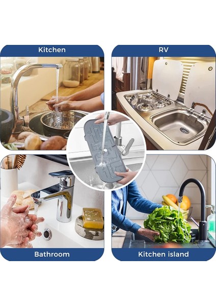 Siyah Stil Silikon Musluk Mat Mutfak Lavabo Sıçrama Koruma Banyo Musluk Su Toplayıcı Mat Lavabo Tahliye Pedi Musluk Arkasında (Yurt Dışından) indirimleri