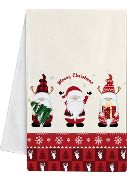 U Tarzı Mükemmel Bulaşık Havlusu Dayanıklı Mikrofiber Mutfak Havlusu Noel Stilleri Tatil Çay Kardan Adam El Havlusu (Yurt Dışından)