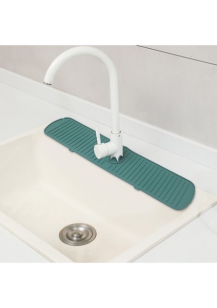 Gri Tarzı 61X14,5X0,5CM Yeni Mutfak Silikon Musluk Mat Lavabo Sıçrama Sünger Drenaj Raf Banyo Tezgahı Koruyucu Mat Lavabo Mat Musluk Sıçrama Yakalayıcı (Yurt Dışından) fırsatları