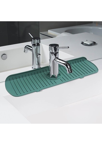 Gri Tarzı 61X14,5X0,5CM Yeni Mutfak Silikon Musluk Mat Lavabo Sıçrama Sünger Drenaj Raf Banyo Tezgahı Koruyucu Mat Lavabo Mat Musluk Sıçrama Yakalayıcı (Yurt Dışından) indirimleri