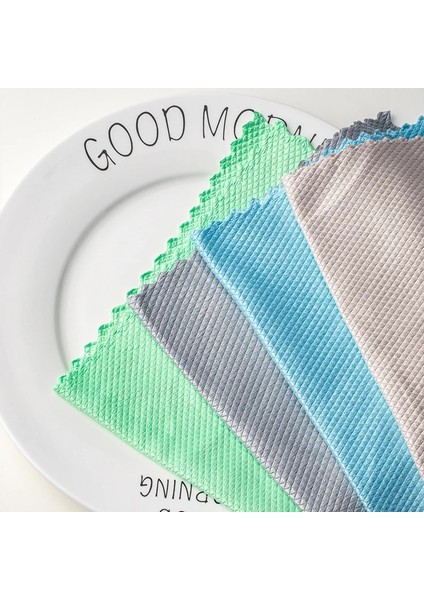 3mavi Tarzı 3 Parça 3 Adet Mutfak Mikrofiber Temizlik Bezi Süper Emici Verimli Solgun Silme Bezi Cam Pencere Bulaşık Temizleme Silme Bezi (Yurt Dışından)
