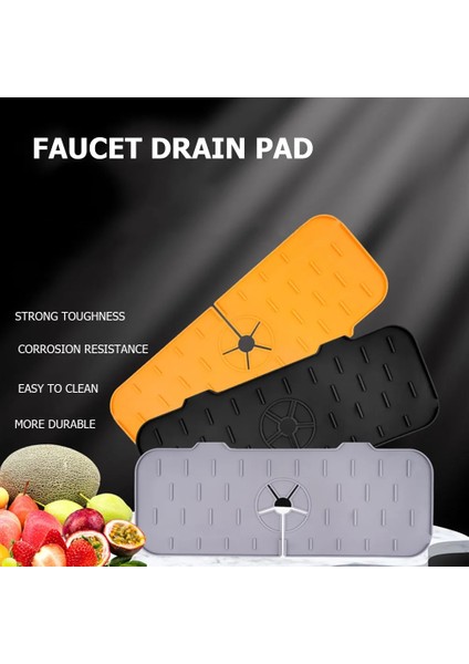 Sarı Stil Mutfak Lavabo Drenaj Mat Silikon Musluk Sıçrama Koruması Su Tutucu Paspaslar Tezgah Koruyucu Su Kurutma Pedi Banyo Tuvalet Için (Yurt Dışından) fiyatları