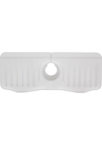Beyaz Stil Silikon Musluk Mat Mutfak Lavabo Sünger Drenaj Rafı Ayarlanabilir Lavabo Mat Musluk Sıçrama Yakalayıcı Banyo Mutfak Gadget (Yurt Dışından)