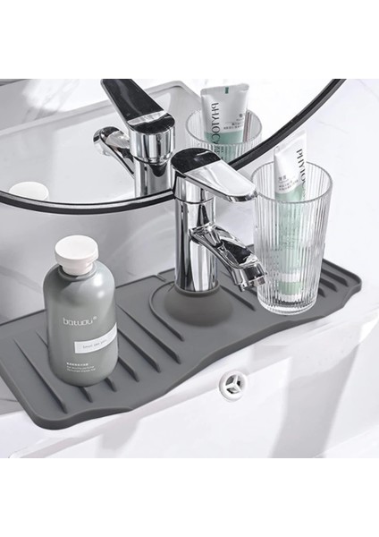 Beyaz Stil Silikon Musluk Mat Mutfak Lavabo Sünger Drenaj Rafı Ayarlanabilir Lavabo Mat Musluk Sıçrama Yakalayıcı Banyo Mutfak Gadget (Yurt Dışından) fiyatları