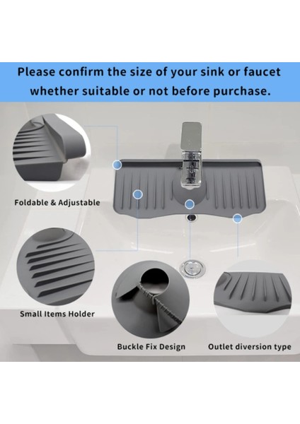 Beyaz Stil Silikon Musluk Mat Mutfak Lavabo Sünger Drenaj Rafı Ayarlanabilir Lavabo Mat Musluk Sıçrama Yakalayıcı Banyo Mutfak Gadget (Yurt Dışından) fırsatları