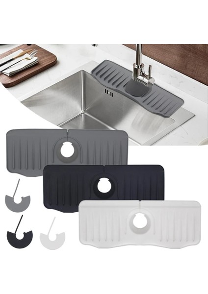 Beyaz Stil Silikon Musluk Mat Mutfak Lavabo Sünger Drenaj Rafı Ayarlanabilir Lavabo Mat Musluk Sıçrama Yakalayıcı Banyo Mutfak Gadget (Yurt Dışından) indirimleri