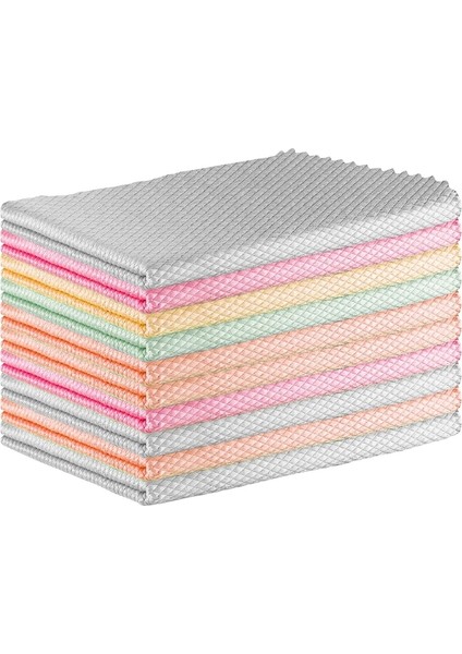 40X30CM Stili 10 Parça Pcs Mikrofiber Cam Temizlik Bezleri Yeniden Kullanılabilir Solgun Temizleyici Havlu Windows Araba Aynaları Silme Mutfak Malzemeleri (Yurt Dışından)