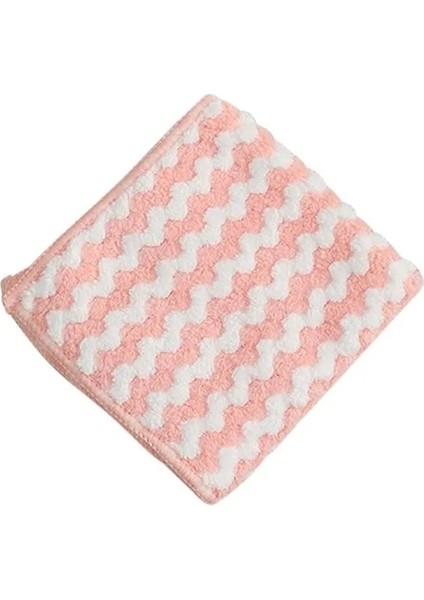 Pembe Tarzı 5 Adet Mutfak Ovma Pedi Anti-Yağ Silme Paçavra Mikrofiber Silin Temizlik Bezi Ev Yıkama Bulaşık Çok Fonksiyonlu Temizleme Araçları (Yurt Dışından)