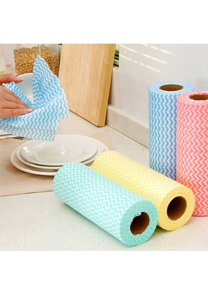 Yeşil Stil 50 Adet Rulo Tek Kullanımlık Yeniden Kullanılabilir Mutfak Ruloları Mutfak Bezi Ruloları Temizlik Bezleri Ovma Pedleri Bulaşık Havluları Ev Ürünleri (Yurt Dışından) fiyatları