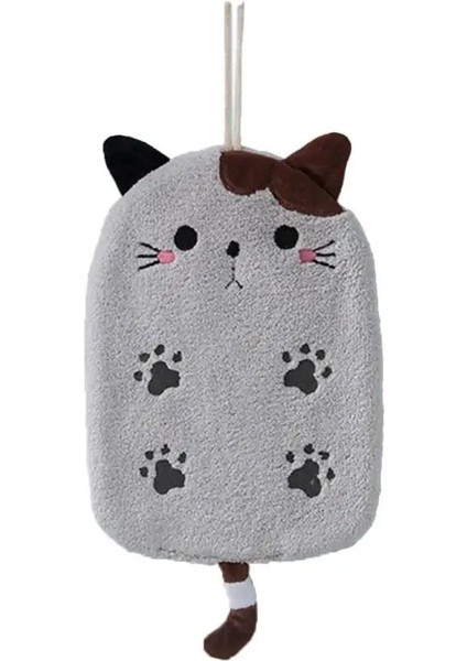 Gri Tarzı 1 Adet Havlu Süper Emici Cilt Dostu 4 Renk Karikatür Kedi Şekli Dekoratif Asılı Kadife El Yüz Havlusu Banyo Kaynağı (Yurt Dışından) fiyatları