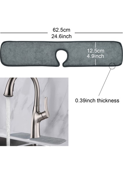 63.5X12.7CM Stili 1 Parça Mutfak Lavabo Sıçrama Mat, Mutfak Banyo Kurutma Için Musluk Sıçrama Yakalayıcı Tezgah Emici Mat (Yurt Dışından)