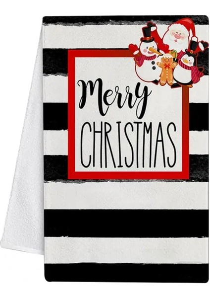 R Tarzı Mükemmel Bulaşık Havlusu Dayanıklı Mikrofiber Mutfak Havlusu Noel Stilleri Tatil Çay Kardan Adam El Havlusu (Yurt Dışından)