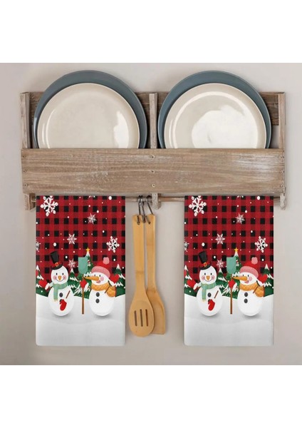 R Tarzı Mükemmel Bulaşık Havlusu Dayanıklı Mikrofiber Mutfak Havlusu Noel Stilleri Tatil Çay Kardan Adam El Havlusu (Yurt Dışından) fiyatları