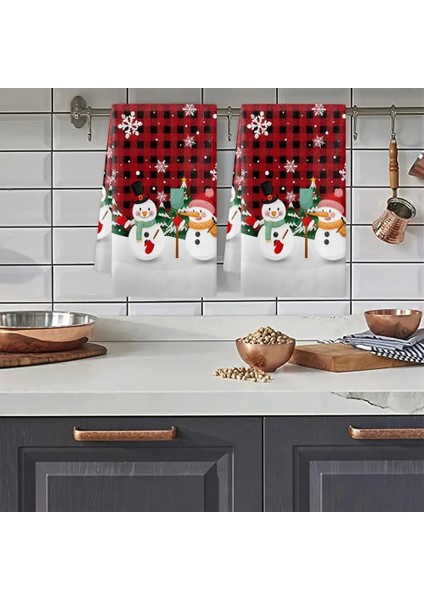 R Tarzı Mükemmel Bulaşık Havlusu Dayanıklı Mikrofiber Mutfak Havlusu Noel Stilleri Tatil Çay Kardan Adam El Havlusu (Yurt Dışından) modelleri