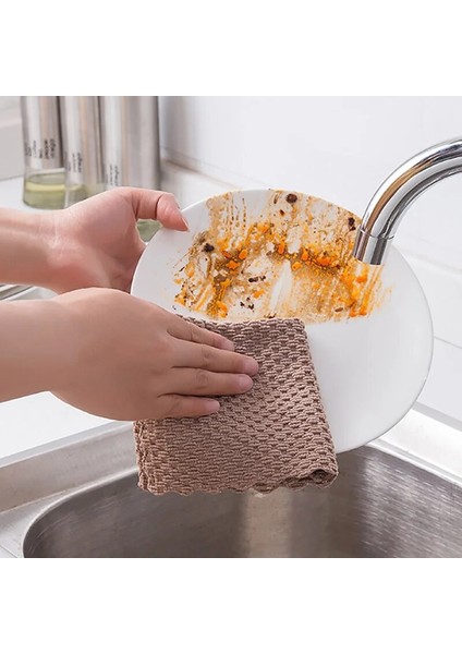 Kahve Tarzı 1 Adet Mutfak Malzemeleri Temizlik Havlusu Süper Emici Çok Fonksiyonlu Silme Bezi Temizlik Bezi Polyesternaylon Anti-Yağ Mutfak (Yurt Dışından) indirimleri