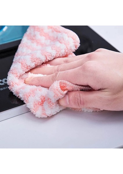 Yeşil Tarzı 5 Adet Adet Mercan Polar Bulaşık Bezleri Süper Emici Ovma Pedleri Islak ve Kuru Mutfak Temizlik Havluları Mutfak Temizlik Bezleri (Yurt Dışından)