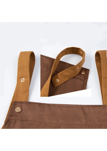 Haki Tarzı Mutfak Pişirme Önlüğü Kadın Erkek Cep Ayarlanabilir Su Geçirmez Kalınlaşmış Önlük Pişirme Bar Restoran Cafe Çalışma Elbiseleri (Yurt Dışından) fırsatları