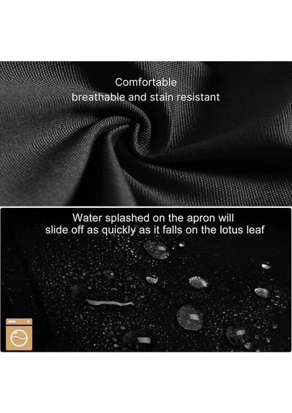 Haki Tarzı Mutfak Pişirme Önlüğü Kadın Erkek Cep Ayarlanabilir Su Geçirmez Kalınlaşmış Önlük Pişirme Bar Restoran Cafe Çalışma Elbiseleri (Yurt Dışından) indirimleri