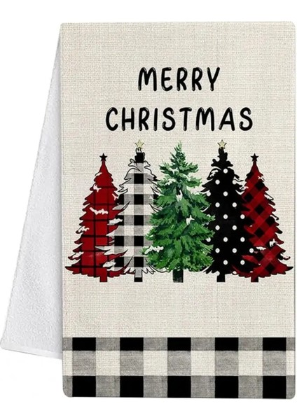M Tarzı Bulaşık Bezi Havlu Dekoratif Dayanıklı Çabuk Kuruyan Merry Christmas Sevimli Kardan Adam Kamyon Bulaşık Bezi El Havlusu Mutfak Temizlik (Yurt Dışından)