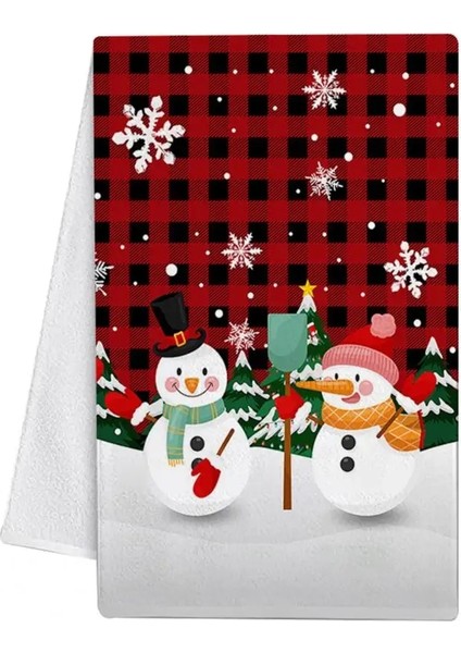 H Tarzı Mükemmel Bulaşık Havlusu Dayanıklı Mikrofiber Mutfak Havlusu Noel Stilleri Tatil Çay Kardan Adam El Havlusu (Yurt Dışından)