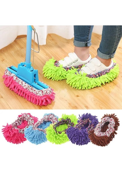 Yeşil Stil 2 Adet Zemin Mop Ayakkabı Kapağı Zemin Mopper Terlik Ev Zemin Temizleyici Temizleme Ayak Çorap Rahat Düz Renk Baskı Ayakkabı Kapağı (Yurt Dışından) indirimleri