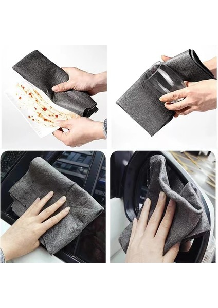 M Tarzı 5 Adet 5 Adet Çok Fonksiyonlu Sihirli Bez Cam Temizleme Bezi Bulaşık Bezi Tüy Bırakmayan Windows Arabalar Mutfak Aynaları Traceless Yeniden Kullanılabilir (Yurt Dışından) fırsatları