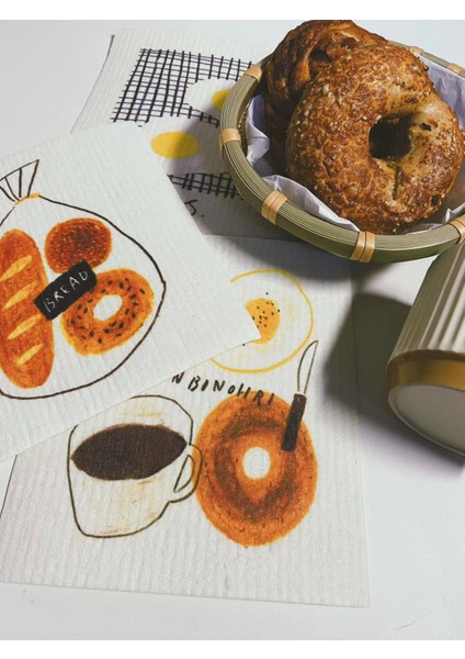 Bej Tarzı 3 Parça Karikatür Baskı Yeniden Kullanılabilir Selüloz Kumaş Silme Pedi Ovma Temizleme Bulaşık Yıkama Mutfak Aksesuarları Biyobozunur Çevre Dostu (Yurt Dışından) fırsatları