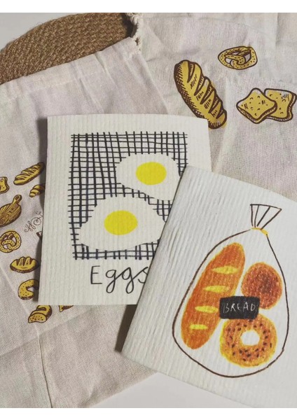 Bej Tarzı 3 Parça Karikatür Baskı Yeniden Kullanılabilir Selüloz Kumaş Silme Pedi Ovma Temizleme Bulaşık Yıkama Mutfak Aksesuarları Biyobozunur Çevre Dostu (Yurt Dışından) indirimleri