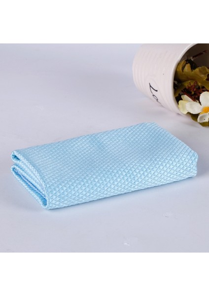 Mavi Stil * 40 cm Ev Cam Pencere Temizleme Bezi Mutfak Emici Bulaşık Bezi Temizlik Paçavra Yıkama Havlusu Ovma Pedi (Yurt Dışından)